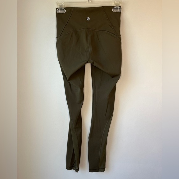 Lululemon Train Times 7/8 Mesh Panel Olive Tights - Picture 4 of 9